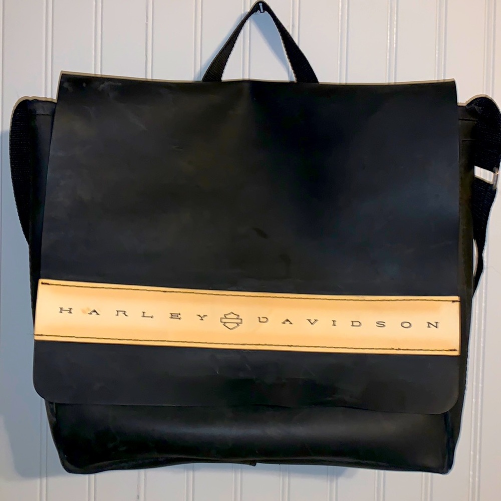 Vintage Harley-Davidson Motor Cycles Recycled Rubber Messenger Bag